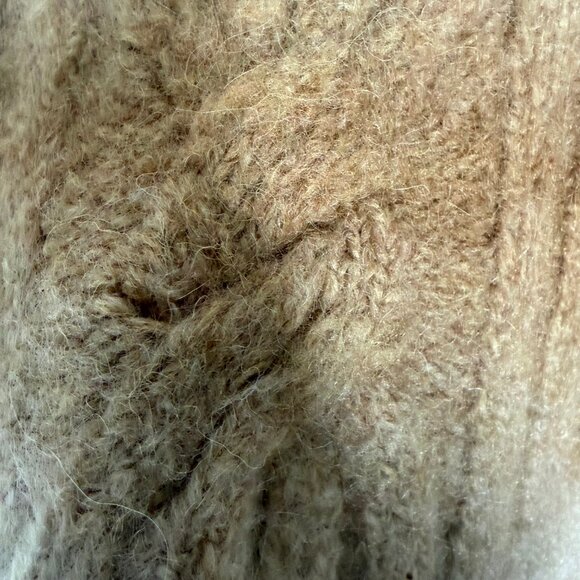 Banana Republic Alpaca Blend Space Dye Camel Brown Cable Knit Sweater L - Picture 10 of 10